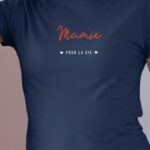 T-Shirt Bleu Marine Mamie pour la vie Pour femme-1