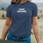 T-Shirt Bleu Marine Mamie sauvage Pour femme-2