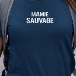 T-Shirt Bleu Marine Mamie sauvage Pour femme-1