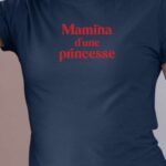 T-Shirt Bleu Marine Mamina d'une princesse Pour femme-1