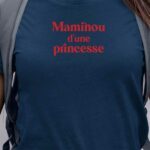 T-Shirt Bleu Marine Maminou d'une princesse Pour femme-1