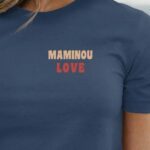 T-Shirt Bleu Marine Maminou love Pour femme-1