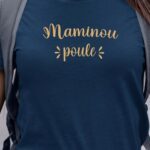 T-Shirt Bleu Marine Maminou poule Pour femme-1