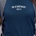 T-Shirt Bleu Marine Maminou rock Pour femme-1