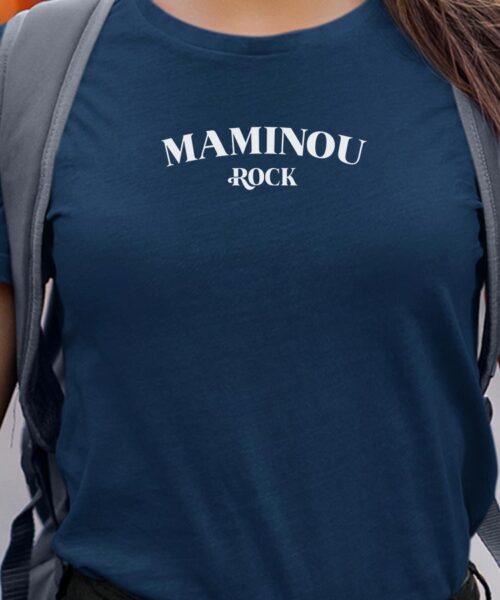 T-Shirt Bleu Marine Maminou rock Pour femme-1