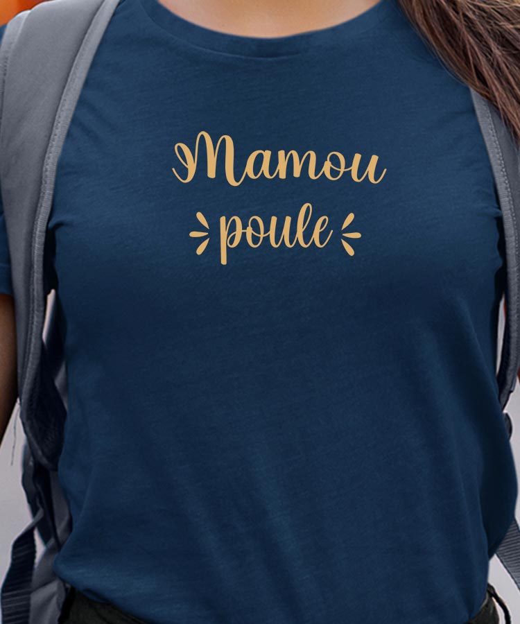T-Shirt Bleu Marine Mamou poule Pour femme-1
