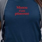 T-Shirt Bleu Marine Manou d'une princesse Pour femme-1