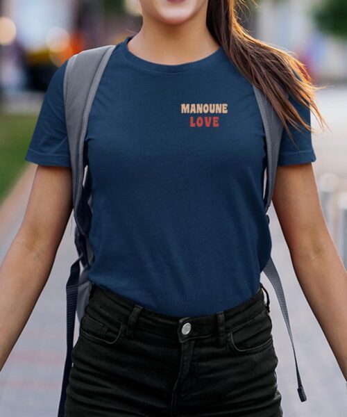 T-Shirt Bleu Marine Manoune love Pour femme-2