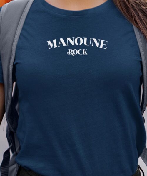T-Shirt Bleu Marine Manoune rock Pour femme-1