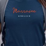 T-Shirt Bleu Marine Marraine pour la vie Pour femme-1