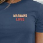 T-Shirt Bleu Marine Marraine love Pour femme-1