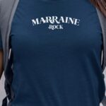 T-Shirt Bleu Marine Marraine rock Pour femme-1