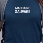 T-Shirt Bleu Marine Marraine sauvage Pour femme-1