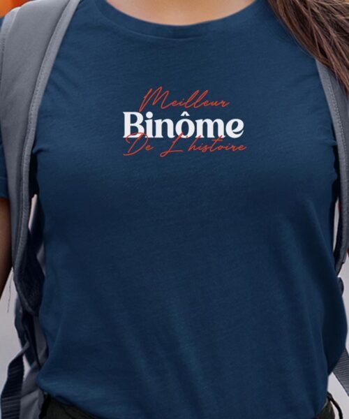 T-Shirt Bleu Marine Meilleur Binôme de l’histoire Pour femme-1