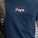 T-Shirt Bleu Marine Meilleur Papa de l'histoire Pour homme-1