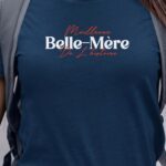 T-Shirt Bleu Marine Meilleure Belle-Mère de l'histoire Pour femme-1