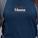 T-Shirt Bleu Marine Meilleure Mama de l'histoire Pour femme-1
