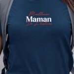 T-Shirt Bleu Marine Meilleure Maman de l'histoire Pour femme-1