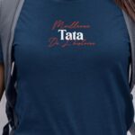 T-Shirt Bleu Marine Meilleure Tata de l'histoire Pour femme-1