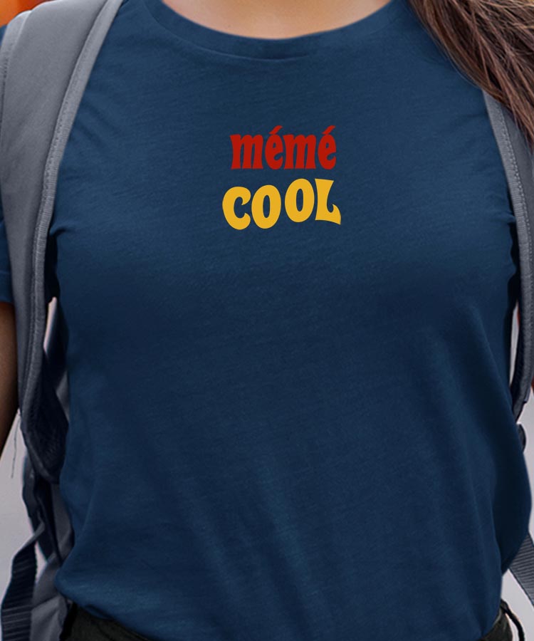 T-Shirt Bleu Marine Mémé cool disco Pour femme-1