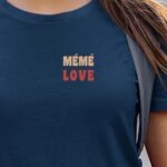 T-Shirt Bleu Marine Mémé love Pour femme-1