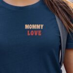 T-Shirt Bleu Marine Mommy love Pour femme-1