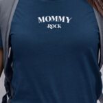 T-Shirt Bleu Marine Mommy rock Pour femme-1