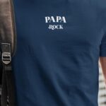 T-Shirt Bleu Marine Papa rock Pour homme-1