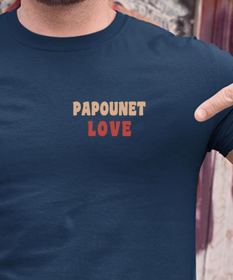 T-Shirt Bleu Marine Papounet love Pour homme-1