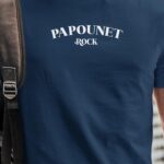 T-Shirt Bleu Marine Papounet rock Pour homme-1