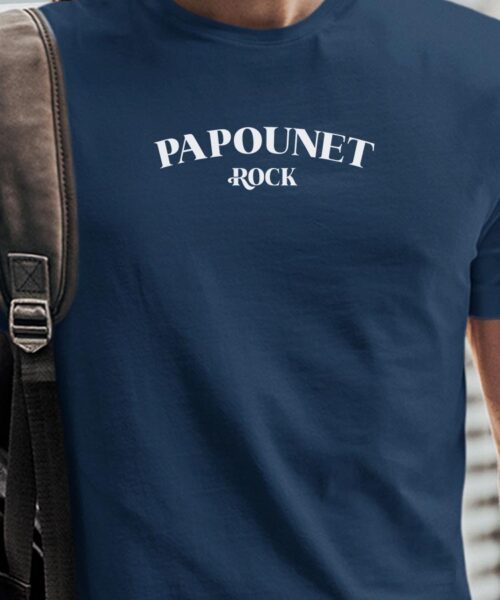T-Shirt Bleu Marine Papounet rock Pour homme-1