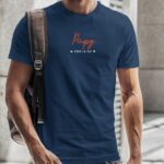 T-Shirt Bleu Marine Papy pour la vie Pour homme-2