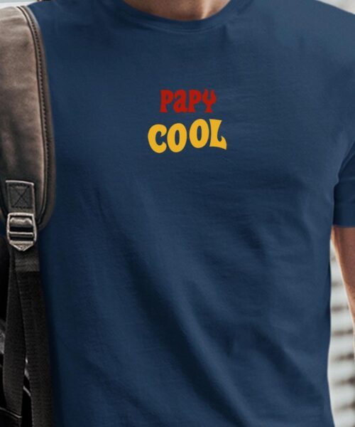 T-Shirt Bleu Marine Papy cool disco Pour homme-1