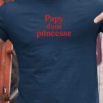 T-Shirt Bleu Marine Papy d'une princesse Pour homme-1