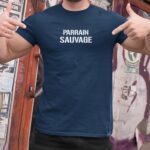T-Shirt Bleu Marine Parrain sauvage Pour homme-2