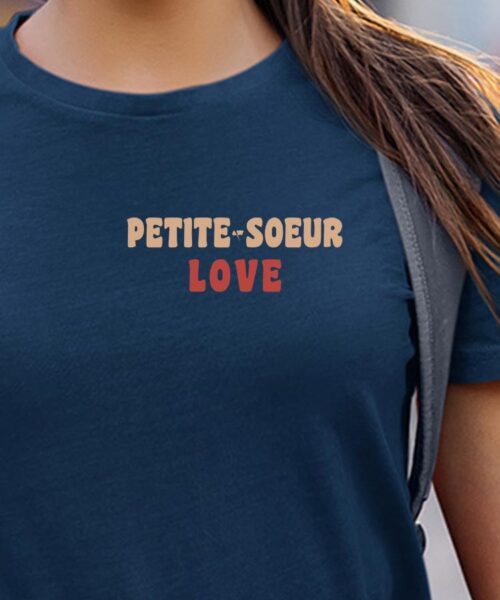 T-Shirt Bleu Marine Petite-Soeur love Pour femme-1