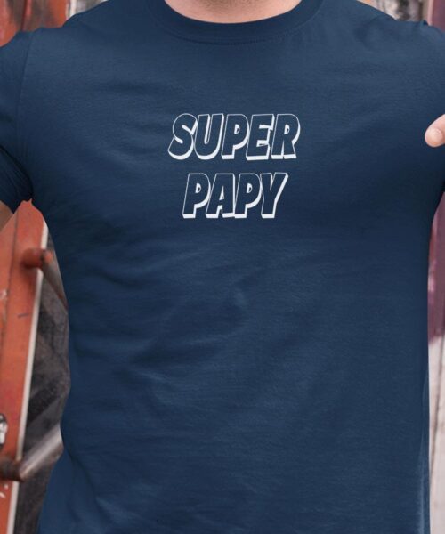 T-Shirt-Bleu-Marine-Super-Papy-Pour-homme-2