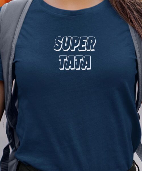 T-Shirt-Bleu-Marine-Super-Tata-Pour-femme-2