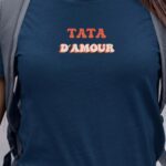 T-Shirt Bleu Marine Tata d'amour Pour femme-1