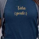 T-Shirt Bleu Marine Tata poule Pour femme-1