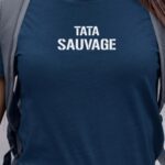 T-Shirt Bleu Marine Tata sauvage Pour femme-1