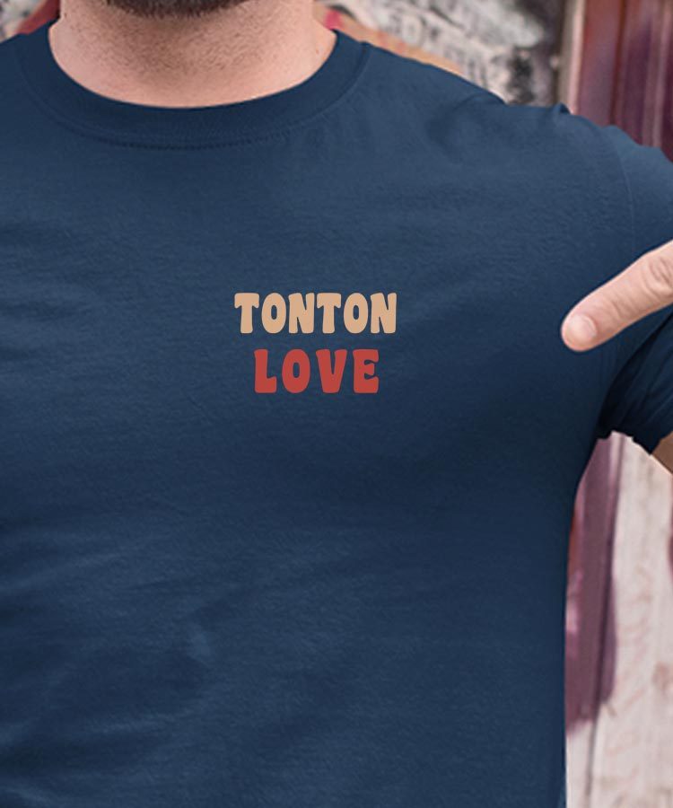 T-Shirt Bleu Marine Tonton love Pour homme-1