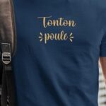 T-Shirt Bleu Marine Tonton poule Pour homme-1