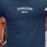 T-Shirt Bleu Marine Tonton rock Pour homme-1
