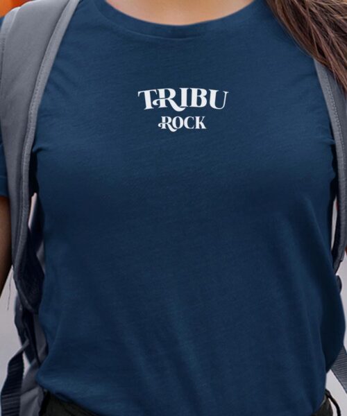 T-Shirt Bleu Marine Tribu rock Pour femme-1