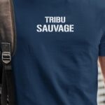 T-Shirt Bleu Marine Tribu sauvage Pour homme-1
