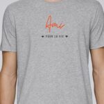 T-Shirt Gris Ami pour la vie Pour homme-1