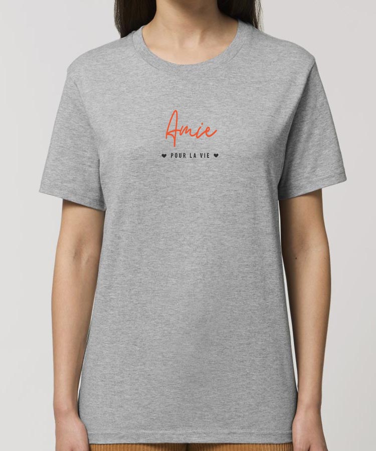 T-Shirt Gris Amie pour la vie Pour femme-2
