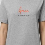 T-Shirt Gris Amie pour la vie Pour femme-1