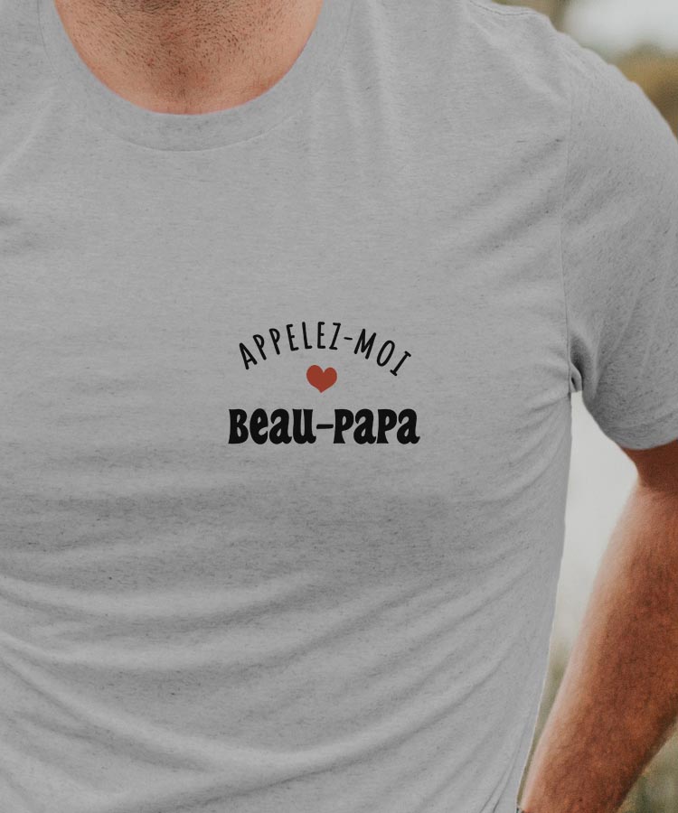 T-Shirt Gris Appelez-moi Beau-Papa Pour homme-1